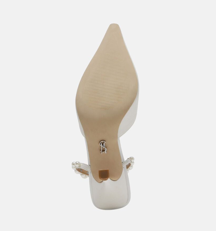Steve Madden Brecki Satin Witte Slippers op hak voor dames (379925)