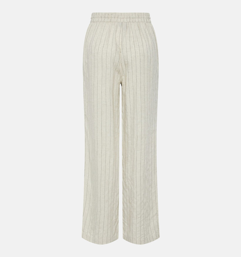 Pieces Pia Lichtbeige Linnen Broek voor dames (367062)