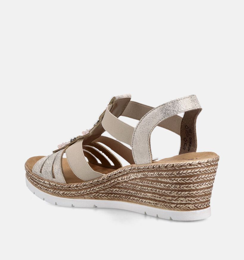 Rieker Beige Sandalen met Sleehak voor dames (370401)
