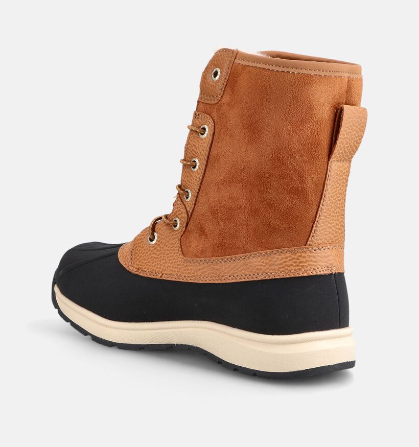 Luhta Tuttu MS Boots en Cognac/Noir pour femmes (378595) - pour semelles orthop&eacute;diques
