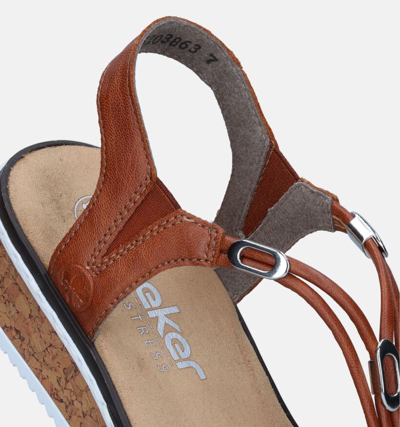 Rieker Cognac Sandalen met sleehak voor dames (339063)