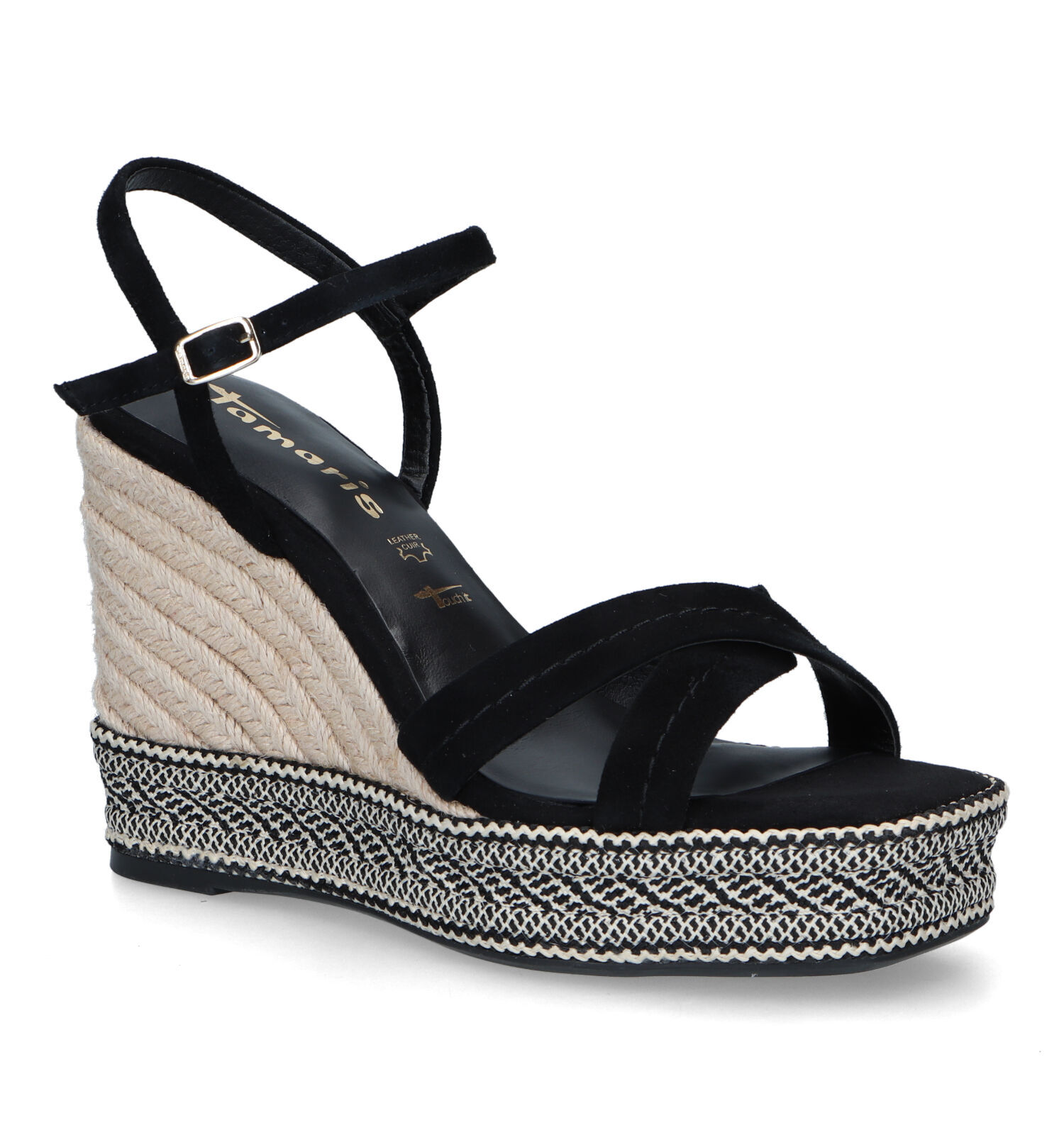 Tamaris sandales compensées noir on sale