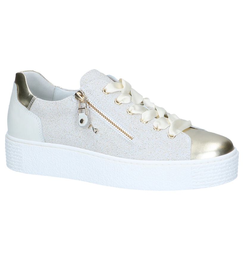 Beige Sneakers NeroGiardini in leer (240765)