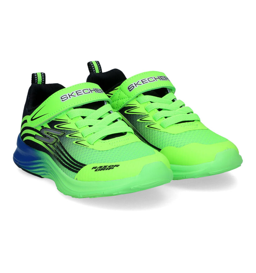 Skechers Razor Grip Baskets en Vert pour garçons (318184)