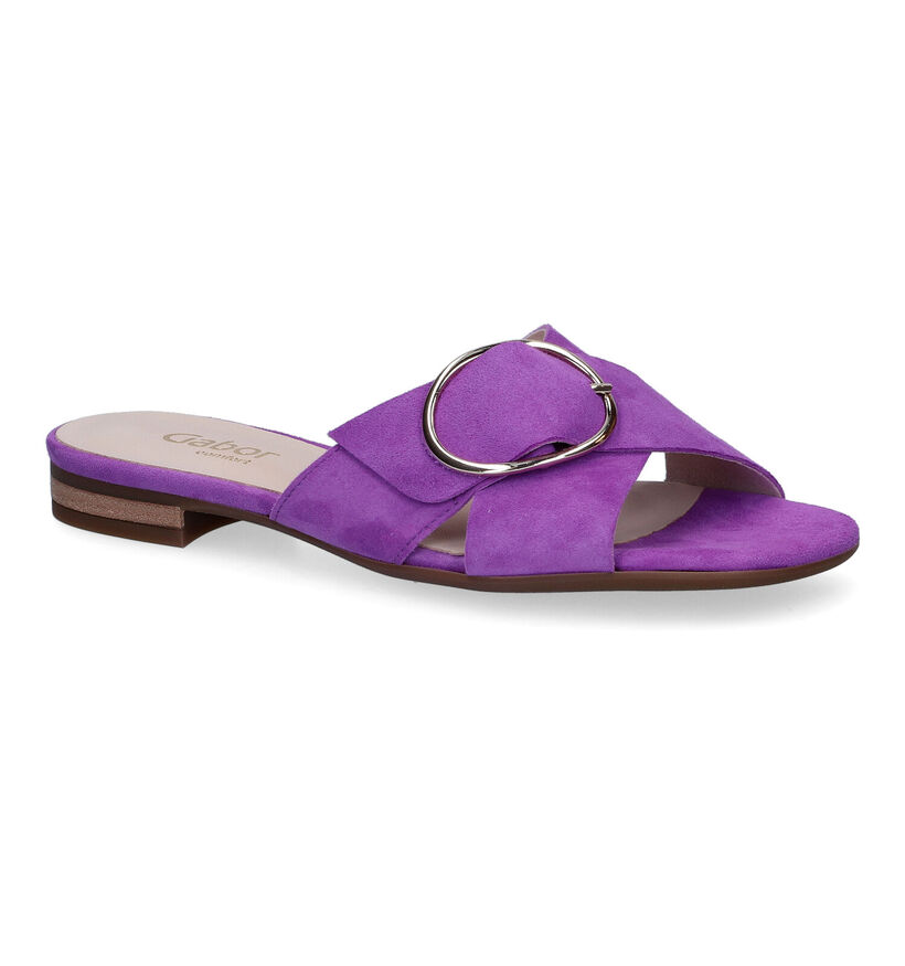 Comfort Nu-pieds plates en Violet pour femmes (312440)