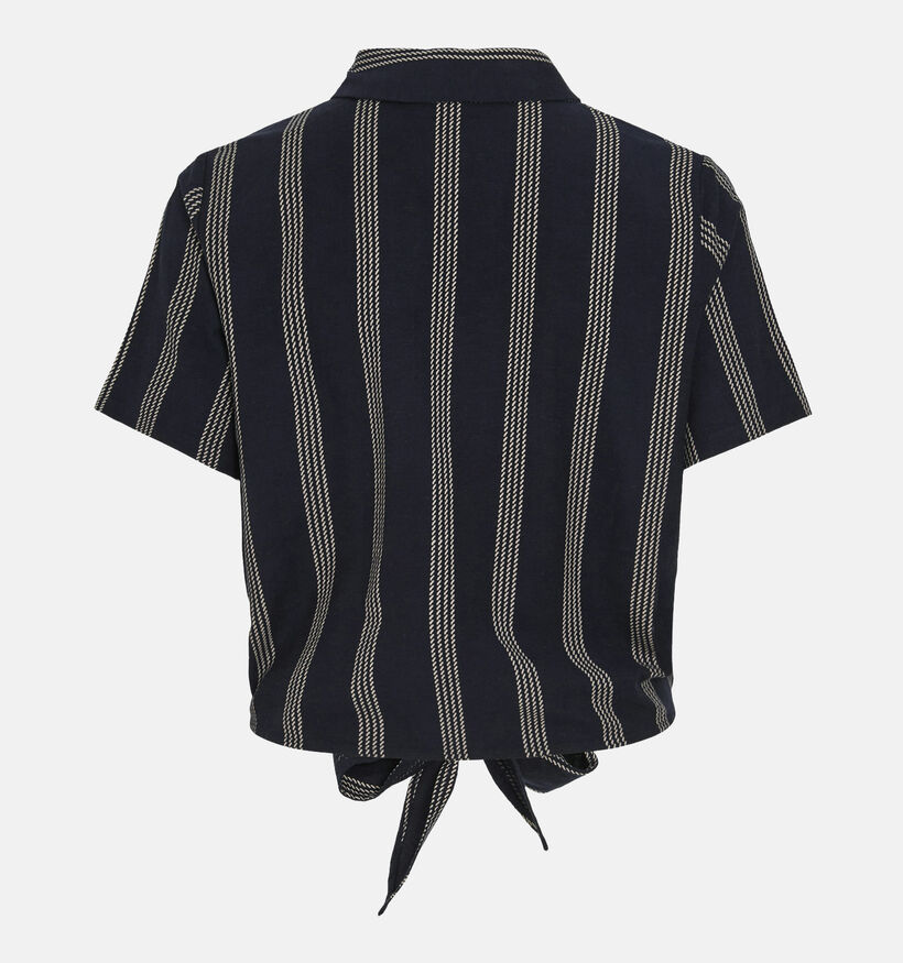 Vila Prisilla Blauw Hemd met Korte Mouwen en Strepen voor dames (353023)
