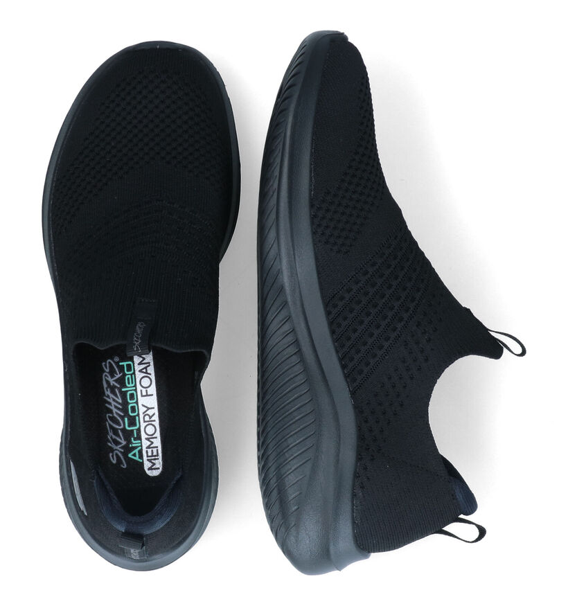 Skechers Ultra Flex Baskets slip-on en Noir pour femmes (318172)