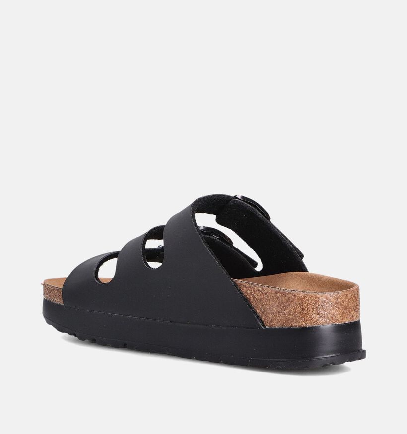 Birkenstock Florida III Pap Flex Platform Zwarte Slippers voor dames (350876)