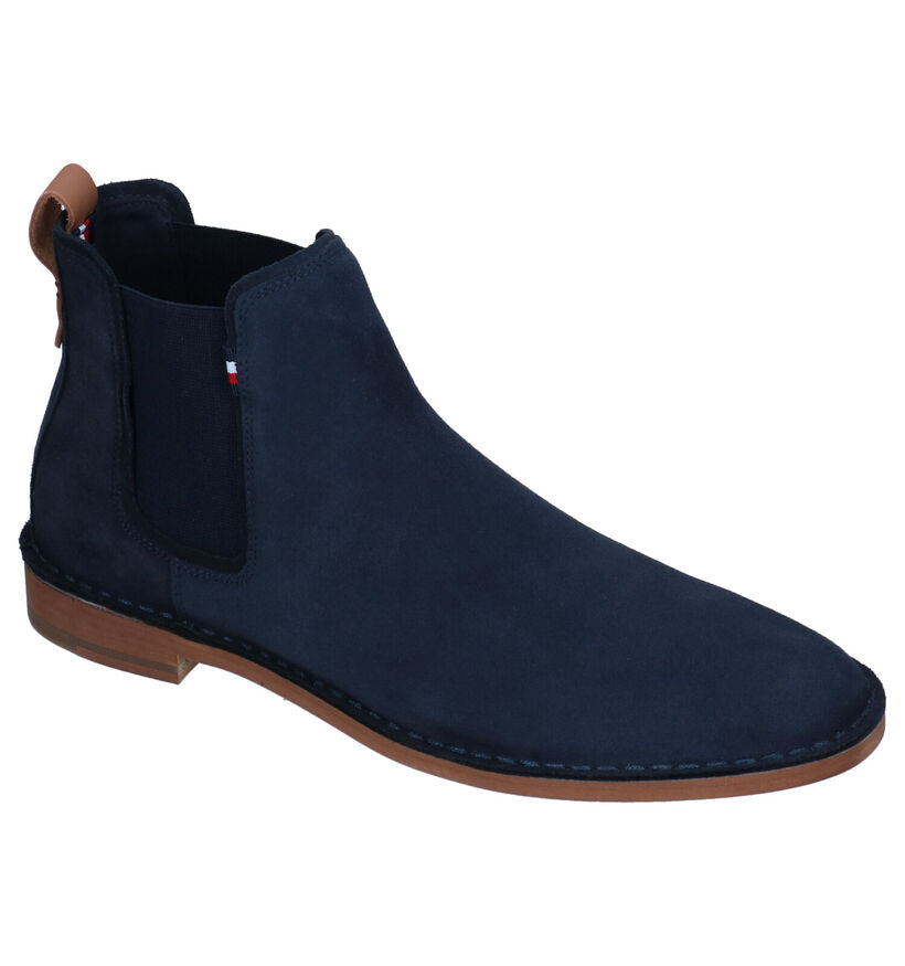 Tommy Hilfiger Stitchdown Bottines Chelsea en Bleu en nubuck (293048)