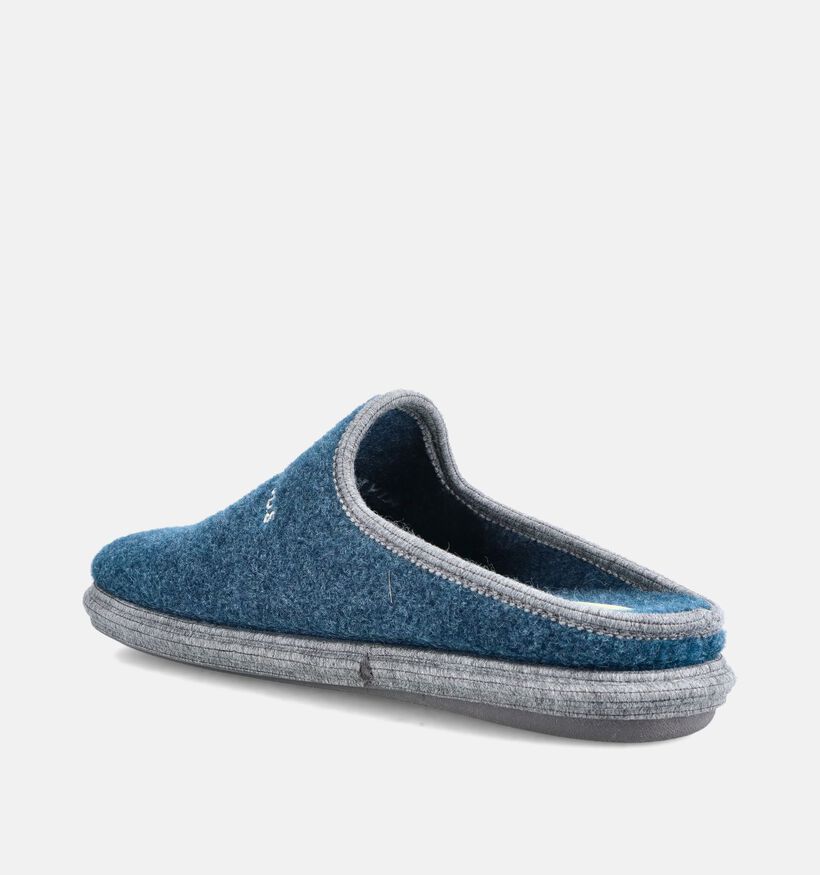 River Woods Harald Pantoufles en Bleu/Gris pour hommes (381209) - pour semelles orthop&eacute;diques