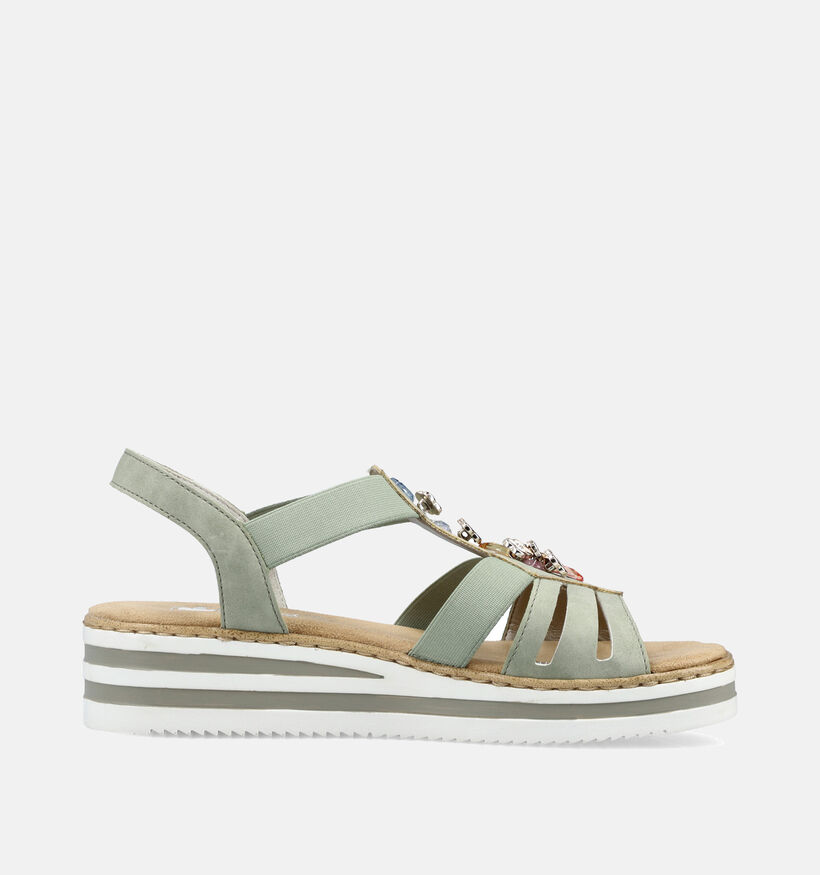 Rieker Groene Sandalen met sleehak voor dames (354924)