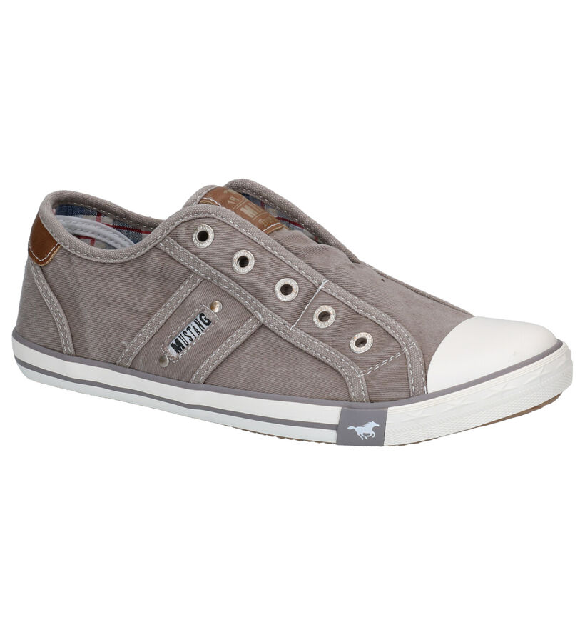 Mustang Slip-ons en Bleu foncé en textile (303683)