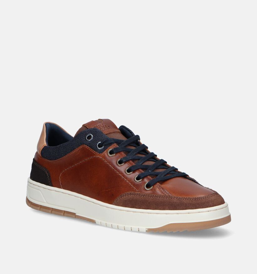 Bullboxer Chaussures à lacets en Cognac pour hommes (338929) - pour semelles orthopédiques