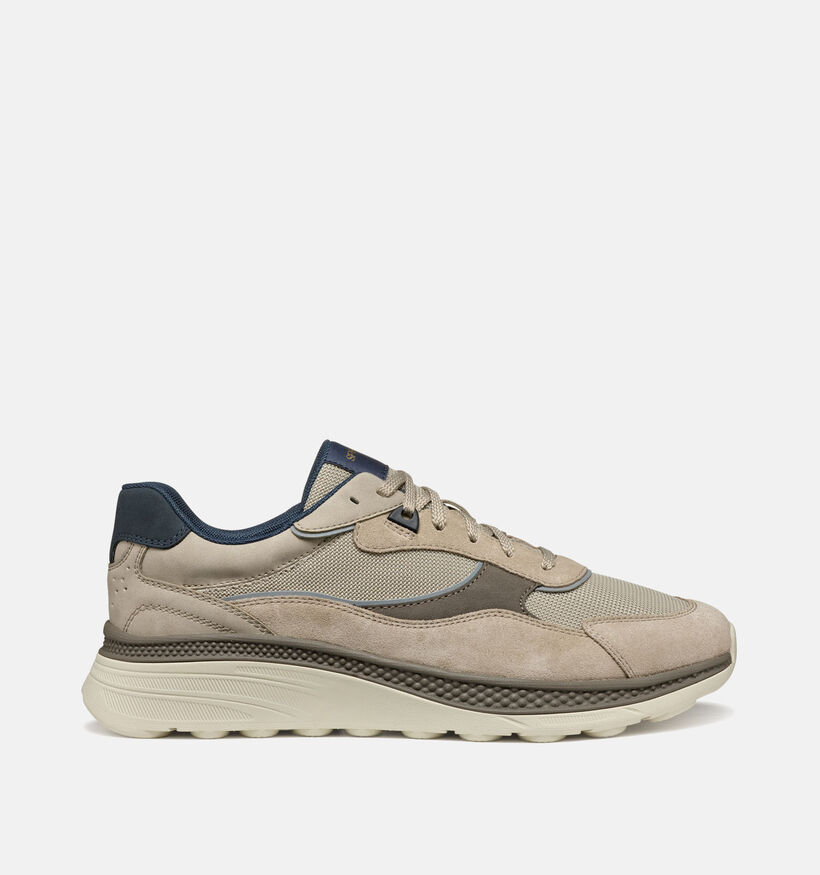 Geox Spherica Actif X1 Taupe Veterschoenen voor heren (351629) - geschikt voor steunzolen