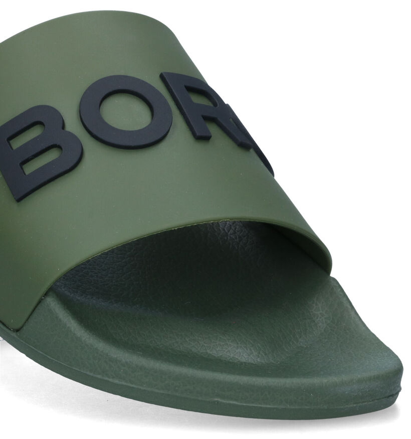 Björn Borg Knox Claquettes de piscine en Vert Kaki pour hommes (333574)