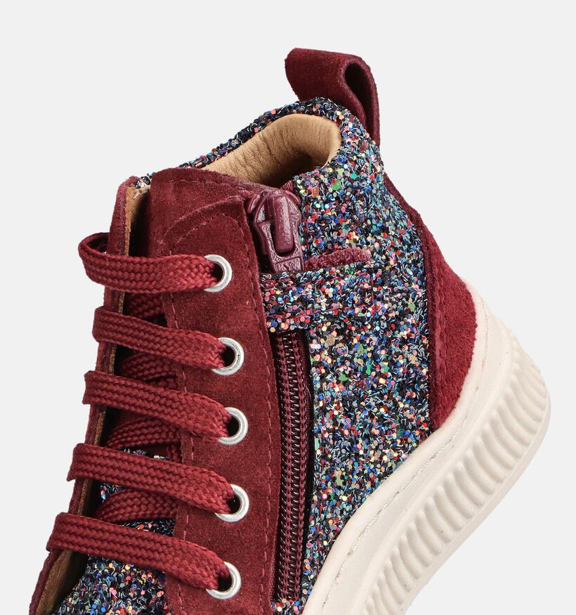 Milo & Mila Bordeaux Hoge Sneakers voor meisjes (362934) - geschikt voor steunzolen