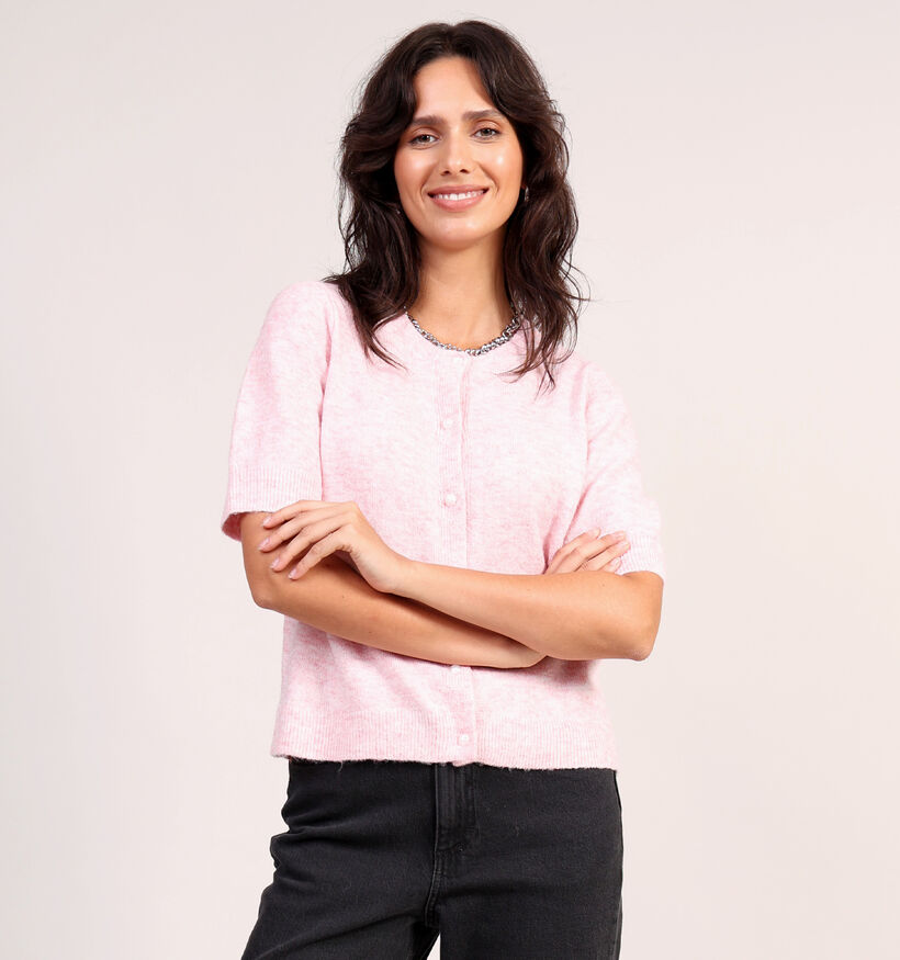 Vila Isebora Roze Cardigan met Halflange Mouwen voor dames (366150)