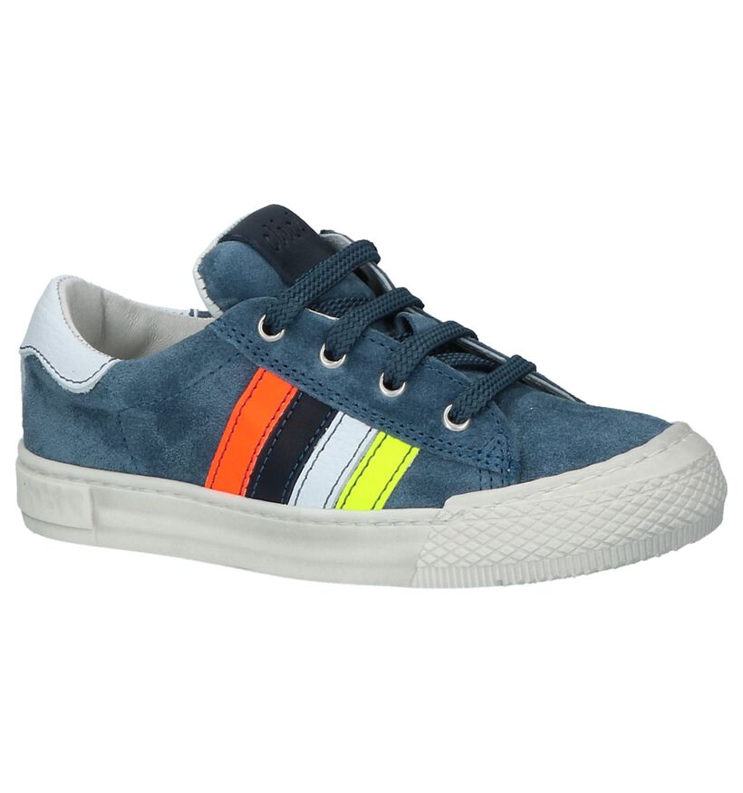 Blauwe Sneakers Rits & Veter Clic!, , pdp