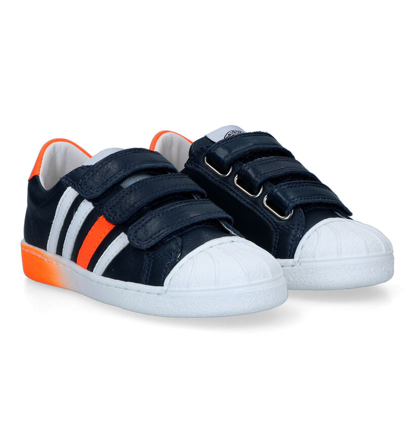 Little David Bobby Chaussures à velcro en Bleu pour garçons (323984) - pour semelles orthopédiques