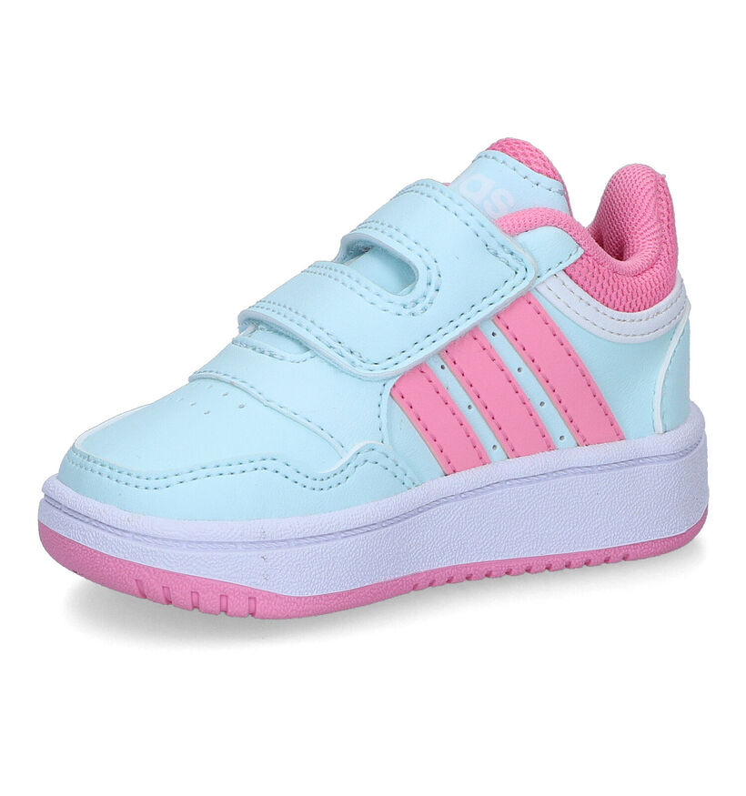 adidas Hoops 3.0 Baskets en Bleu pour filles (324320) - pour semelles orthopédiques