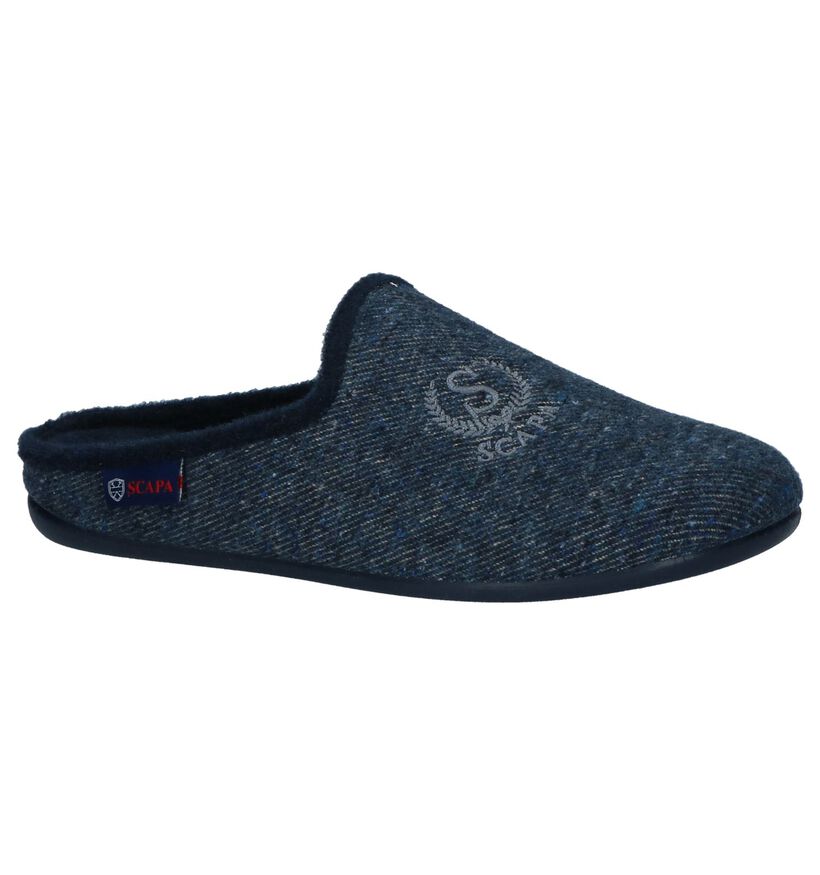 Scapa Pantoufles ouvertes en Bleu foncé en textile (227534)