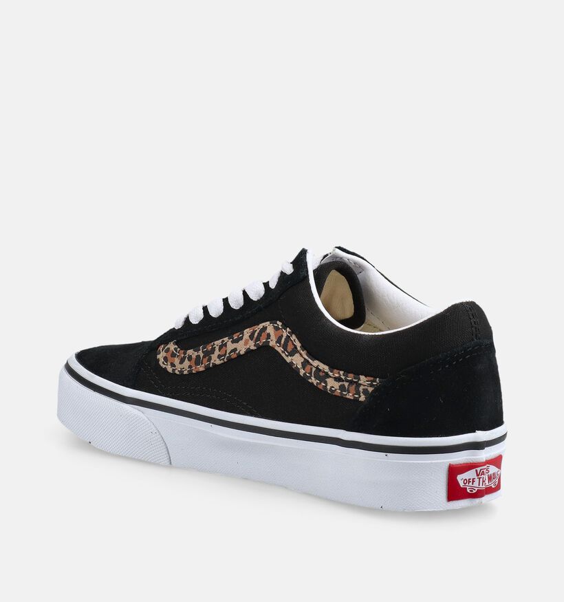Vans Old Skool Zwarte/Leopard Sneakers voor meisjes (376414)
