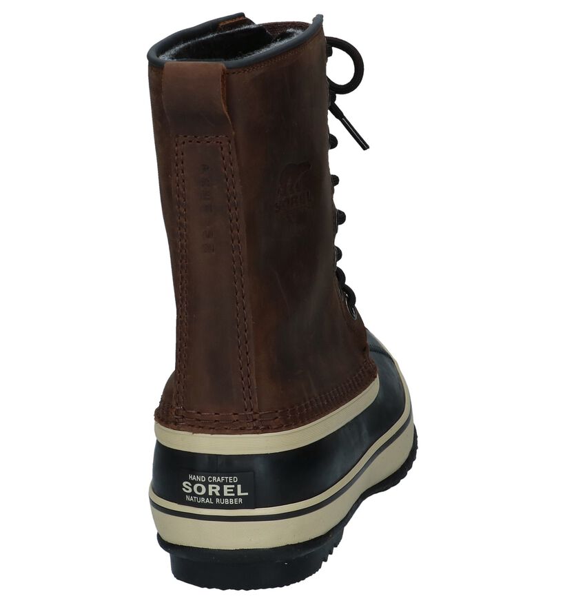 Donker Bruine Snowboots Sorel Premium in leer (230808)