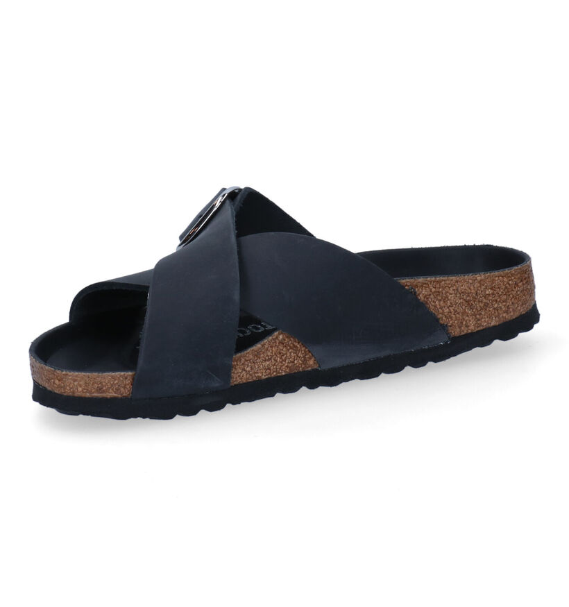 Birkenstock Siena Big Buckle Nu-pieds en Cognac en cuir (294858)