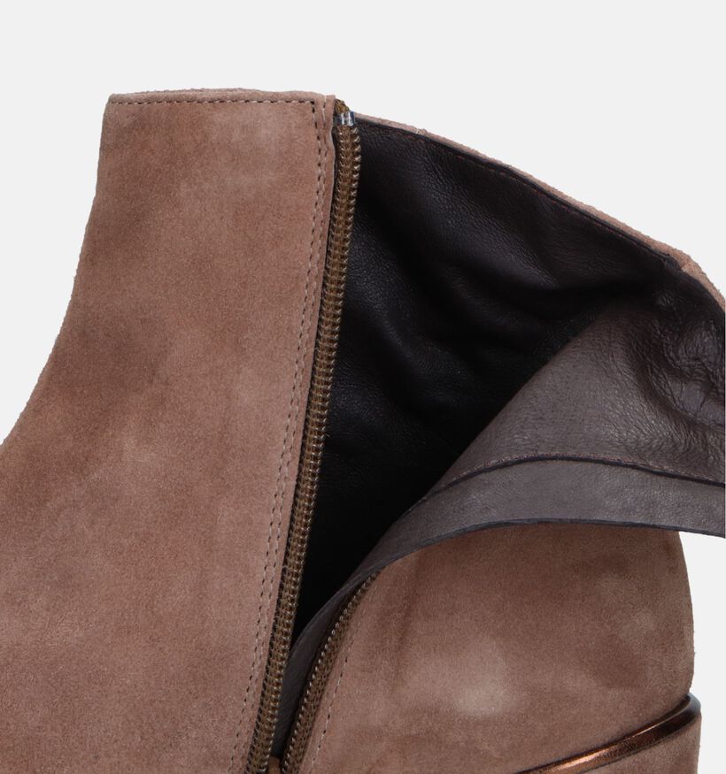 Jhay Bottillons avec talon compensé en Taupe pour femmes (347302)