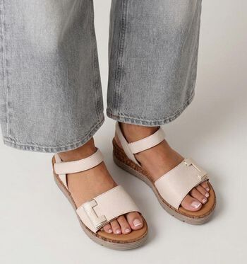 Gabor Comfort Sandalen Zwart/Wit/Beige