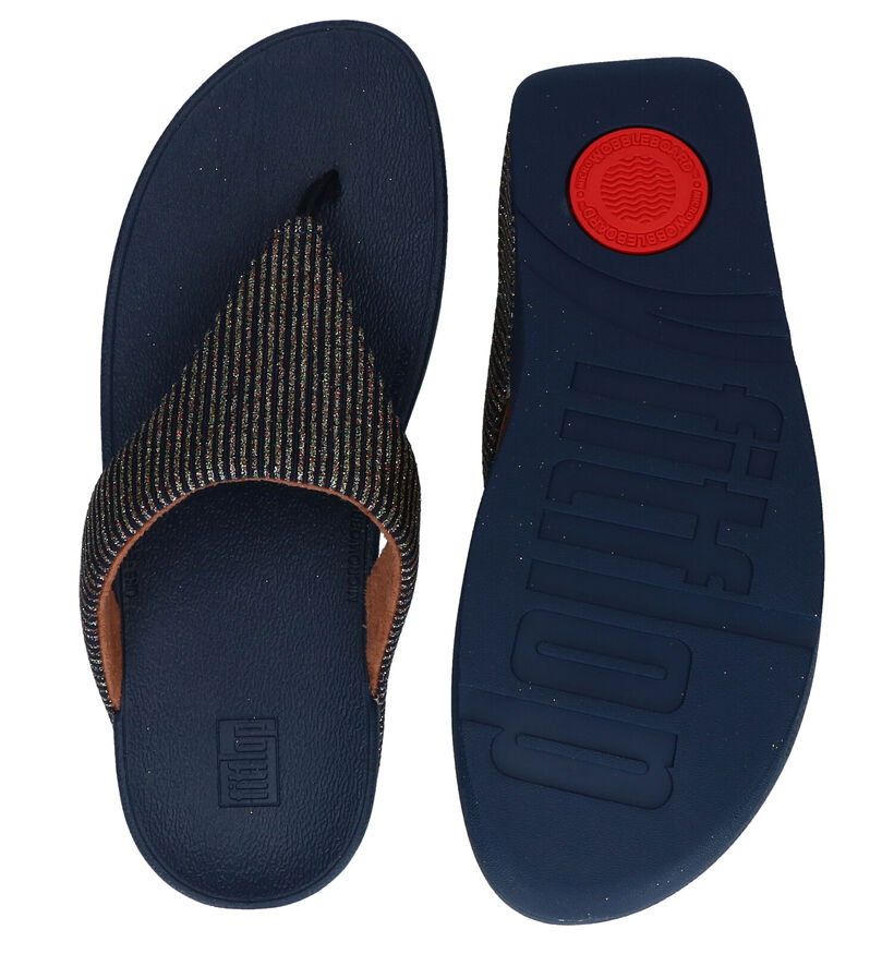 FitFlop Lottie Glitter Blauwe Teenslippers in stof (286541)