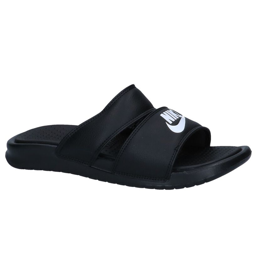 Zwarte Slippers Nike Benassi Duo in kunstleer (238310)