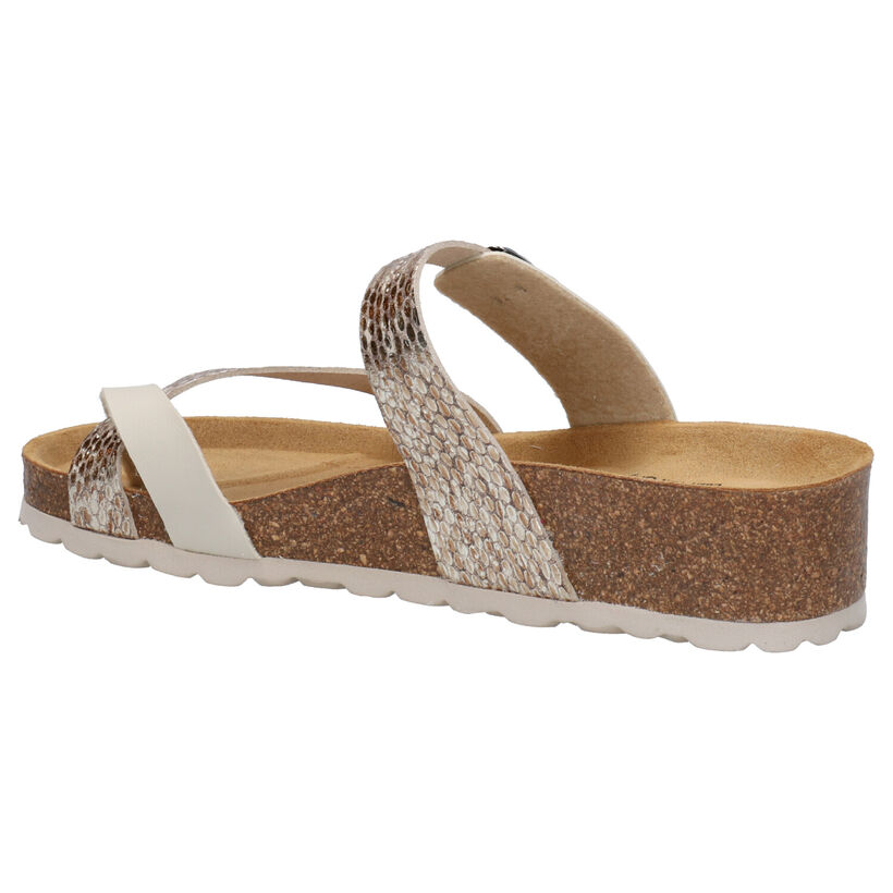 Big Leaf Gouden Teenslippers in kunstleer (266098)