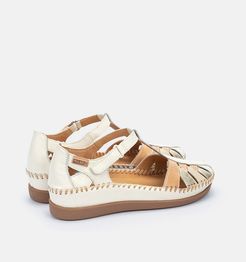 Pikolinos Cadaques Sandales plates en &Eacute;cru pour femmes (370537)