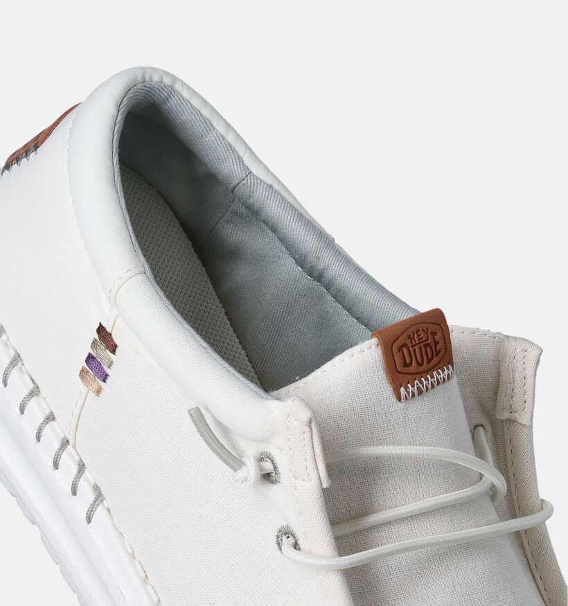 HEYDUDE Wally Funk Nylon Craft Mocassins en Blanc pour hommes (365958) - pour semelles orthopédiques