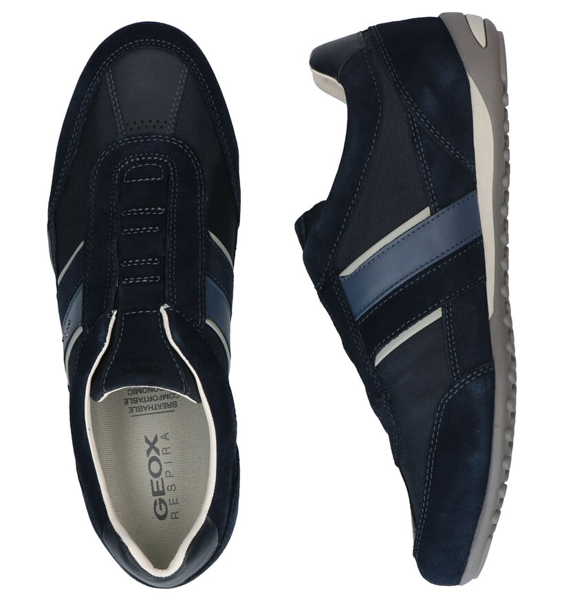 Geox Wells Blauwe Instappers in leer (285531)