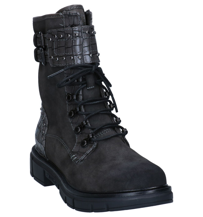 Mustang Bottines en Gris foncé en simili cuir (280952)