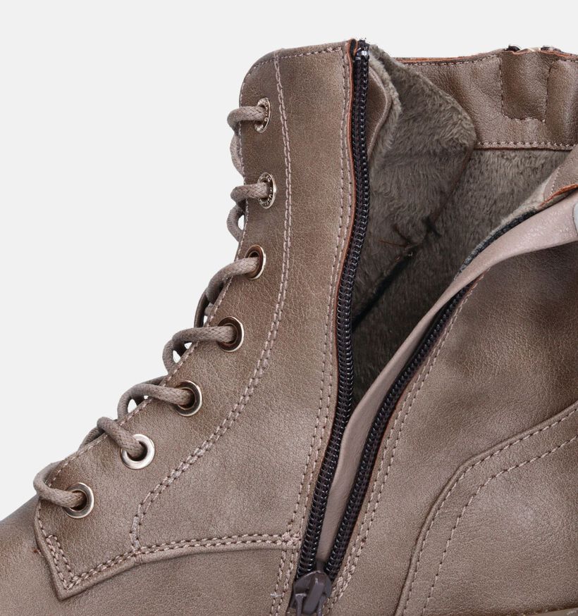 Mustang Boots à lacets en Taupe pour femmes (345422)