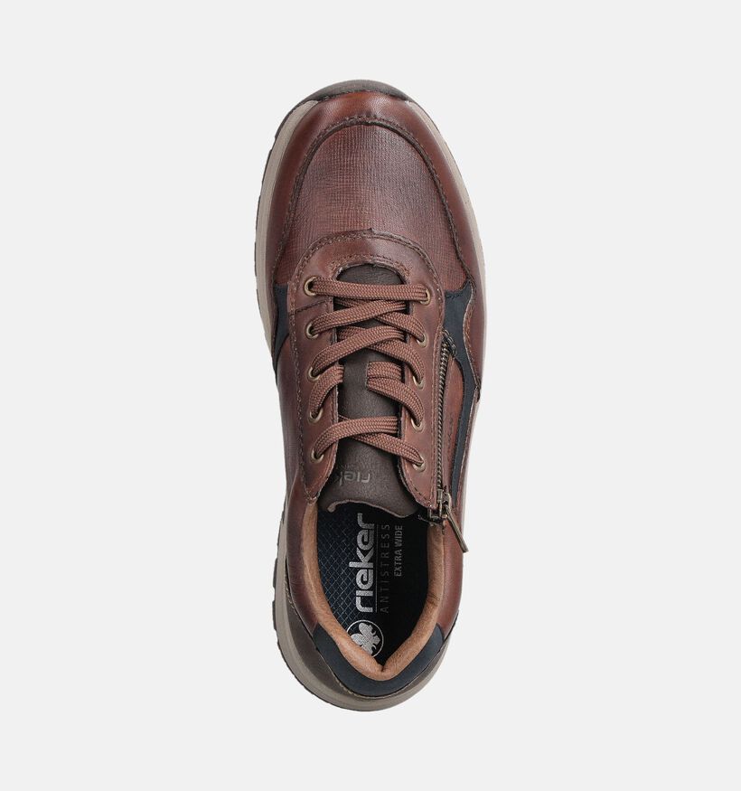 Rieker Bruine Veterschoenen voor heren (360439) - geschikt voor steunzolen