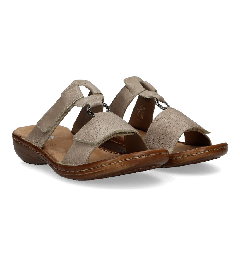 Rieker Taupe Slippers in kunstleer (323649)