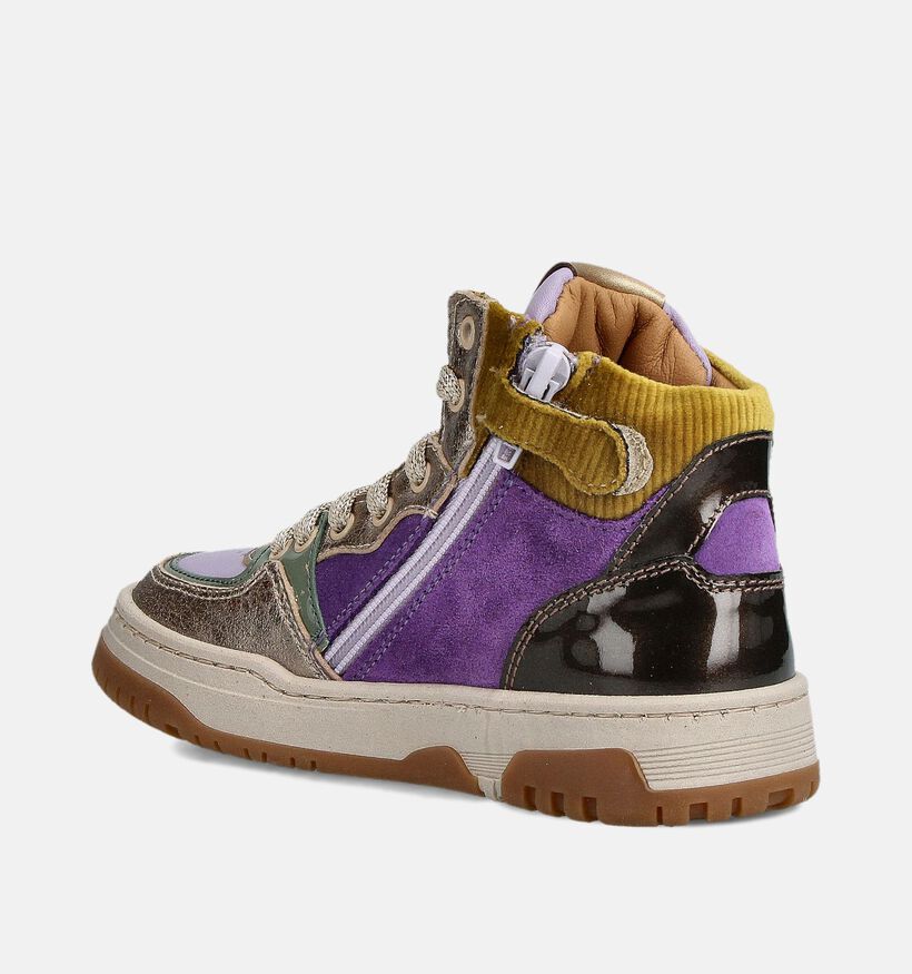 STONES and BONES Karin Gouden/Paarse Sneakers voor meisjes (362016) - geschikt voor steunzolen