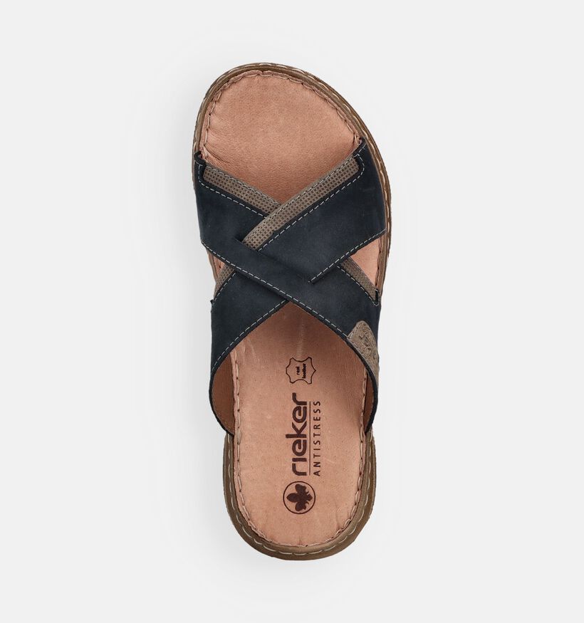 Rieker Nu-pieds en Bleu fonc&eacute; pour hommes (370506)