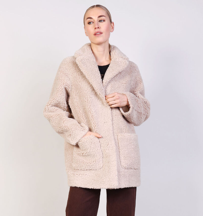 Minus Alda Faux Fur Beige Bodywarmer voor dames (359847)