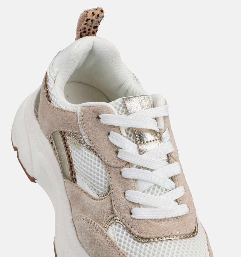 Posh by Poelman Donkerbeige Veterschoenen voor dames (368771) - geschikt voor steunzolen