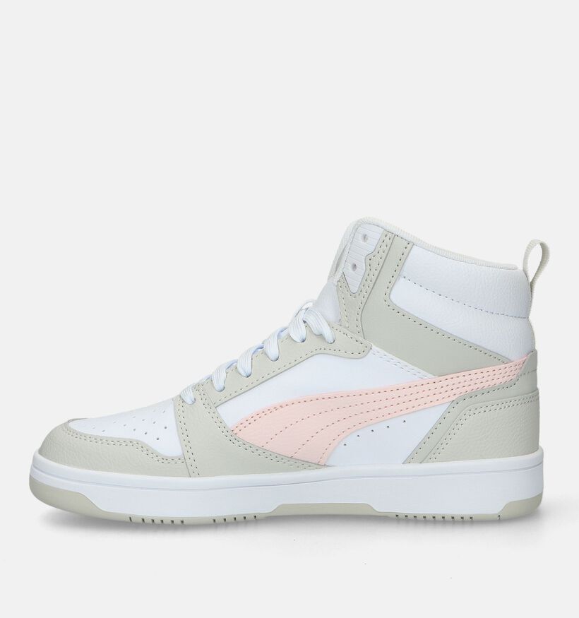 Puma Rebound v6 mid Roze Sneakers voor meisjes (350369) - geschikt voor steunzolen