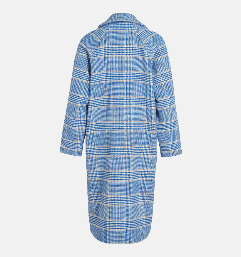 Vila Tora Manteau à carreaux en Bleu pour femmes (328915)