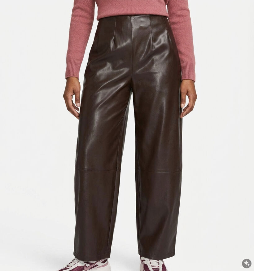 Vila Anna Donkerbruine Broek Faux-Leather voor dames (383846)