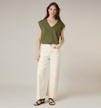 Deeluxe Original Jeans Wit/Geel