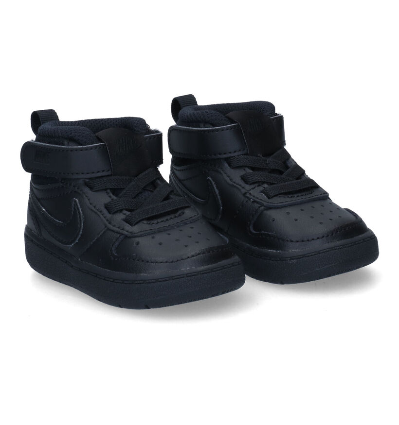 Nike Court Borough Mid 2 TD Zwarte Sneakers in stof (299899)