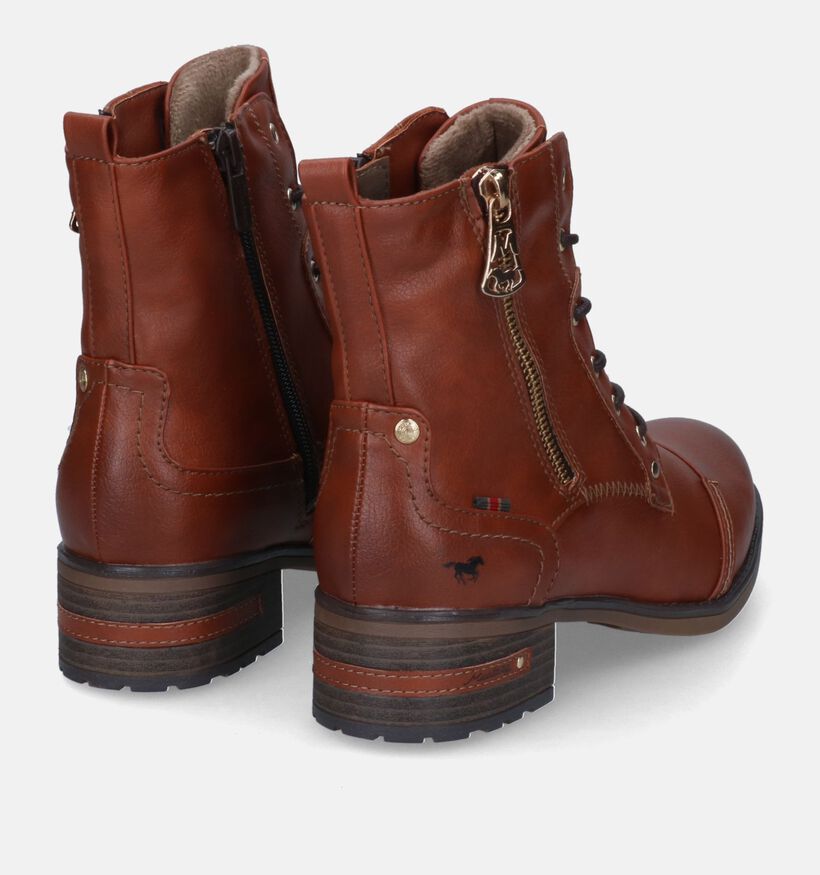 Mustang Boots à lacets en Cognac pour femmes (313787)